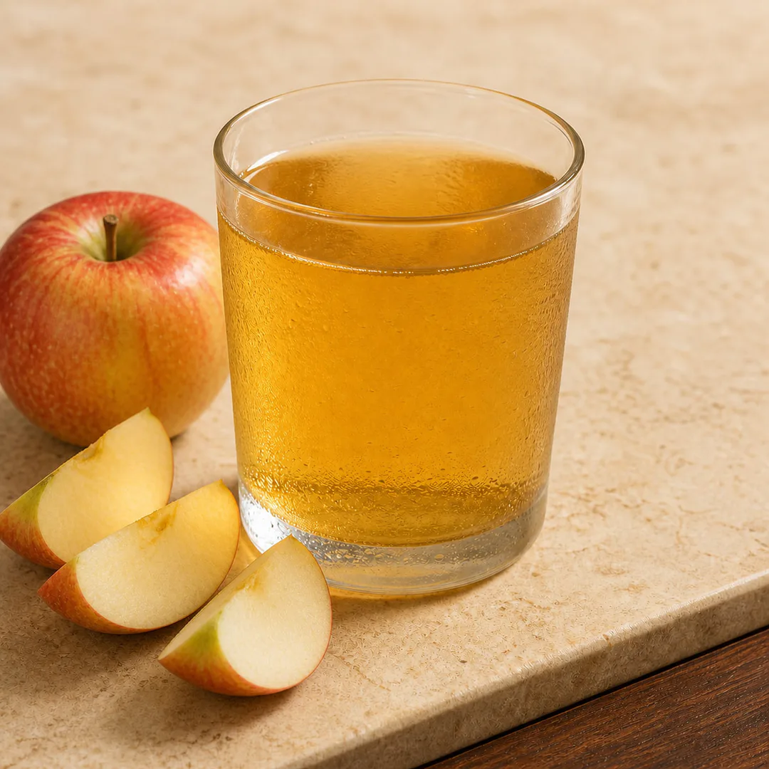 AI-assisted menu preview of Apple Juice for Mezze Cafe in South Austin