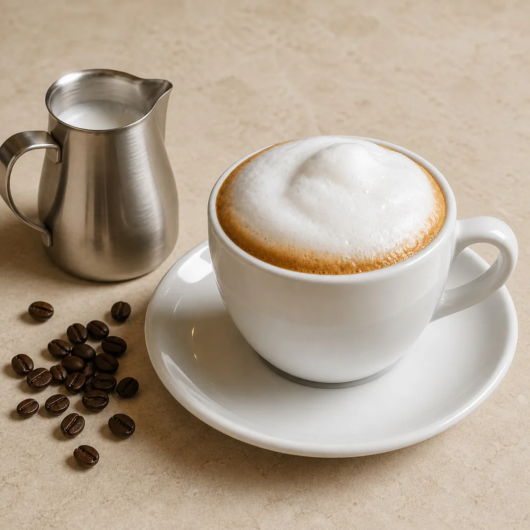 AI-assisted menu preview of Cappuccino for Mezze Cafe in South Austin