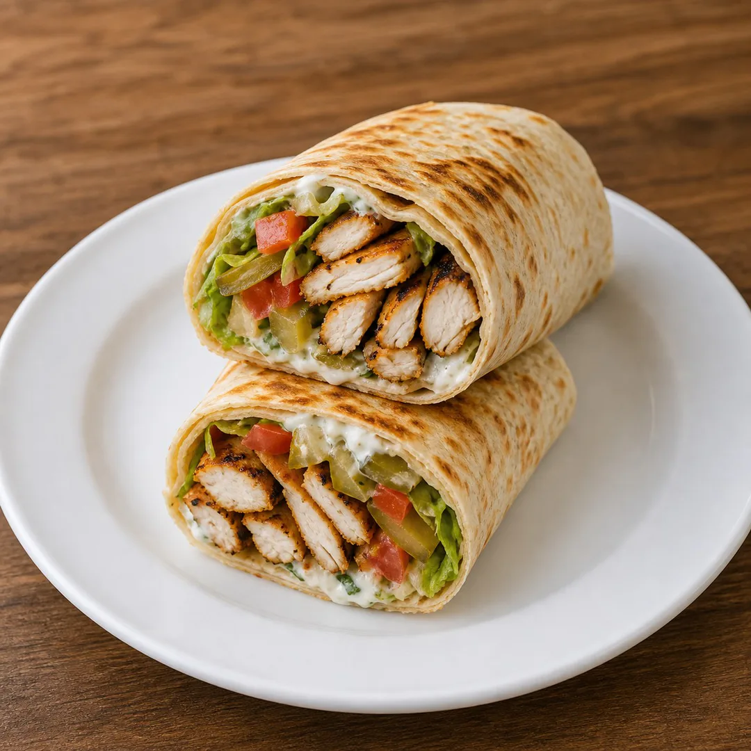 AI-assisted menu preview of Chicken Shawarma Wrap for Mezze Cafe in South Austin