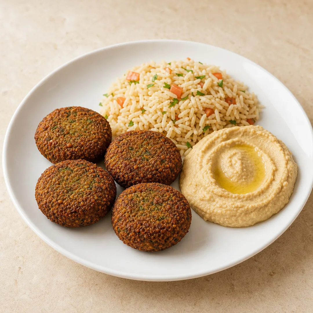 AI-assisted menu preview of Falafel Plate for Mezze Cafe in South Austin