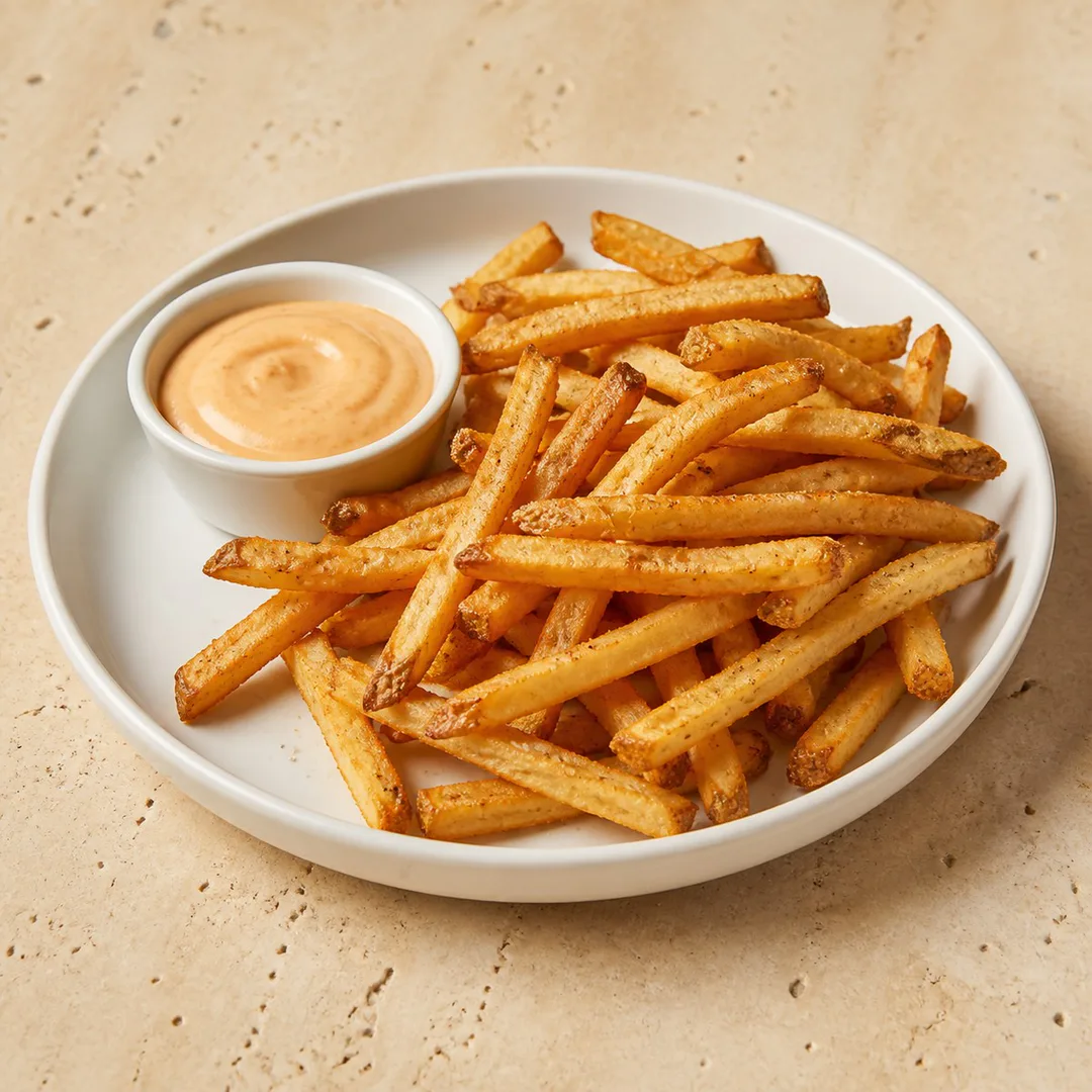 AI-assisted menu preview of Fries for Mezze Cafe in South Austin