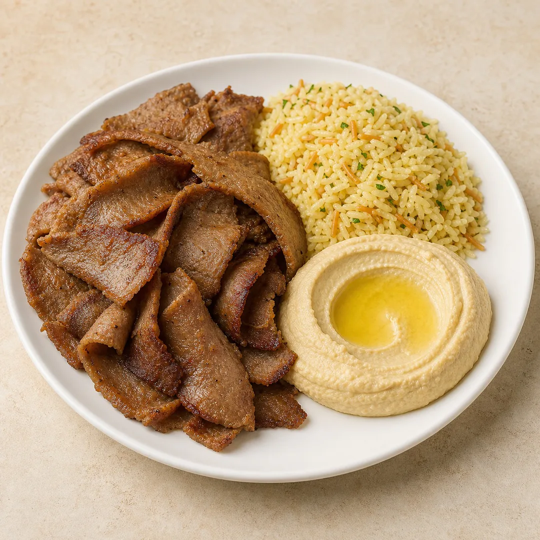 AI-assisted menu preview of Gyro Meat Plate for Mezze Cafe in South Austin