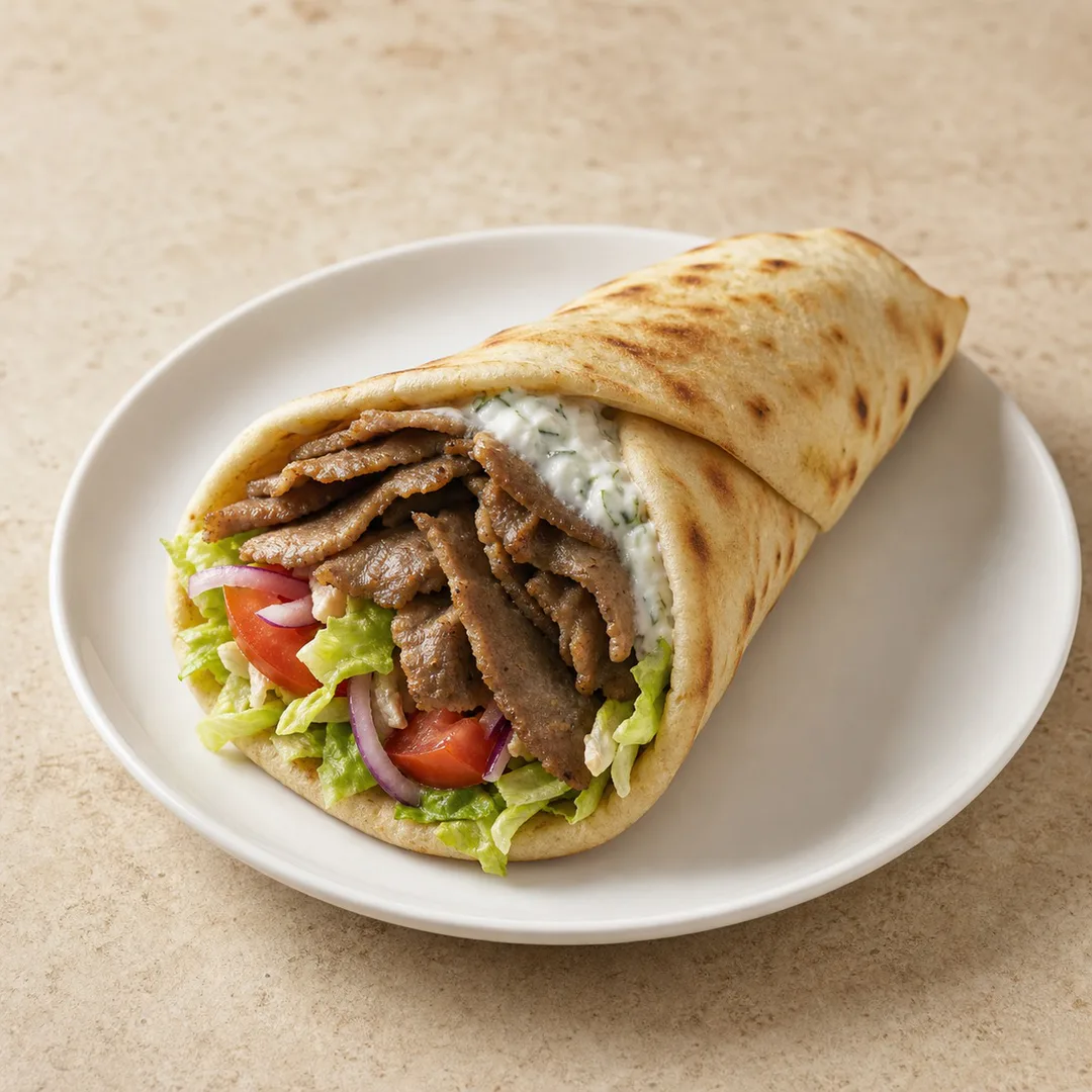 AI-assisted menu preview of Gyro Wrap for Mezze Cafe in South Austin