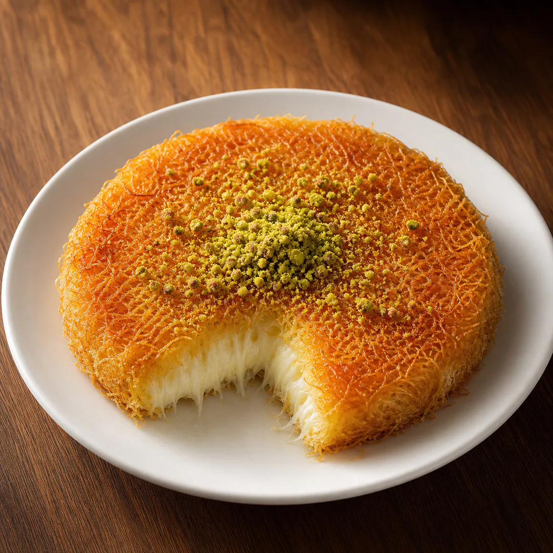 AI-assisted menu preview of Homemade Knafeh for Mezze Cafe in South Austin