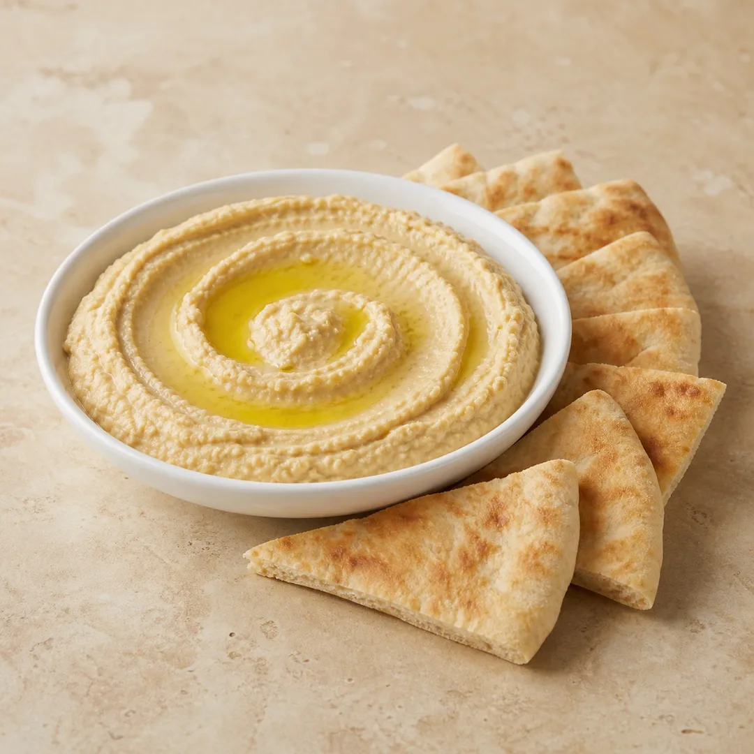 AI-assisted menu preview of Hummus Dip for Mezze Cafe in South Austin