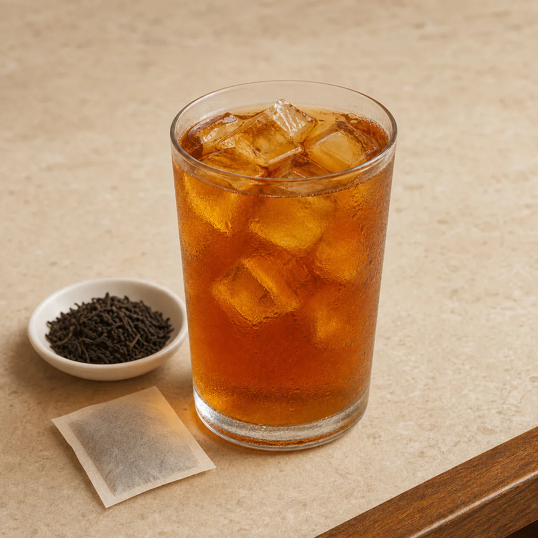 AI-assisted menu preview of Iced Tea for Mezze Cafe in South Austin