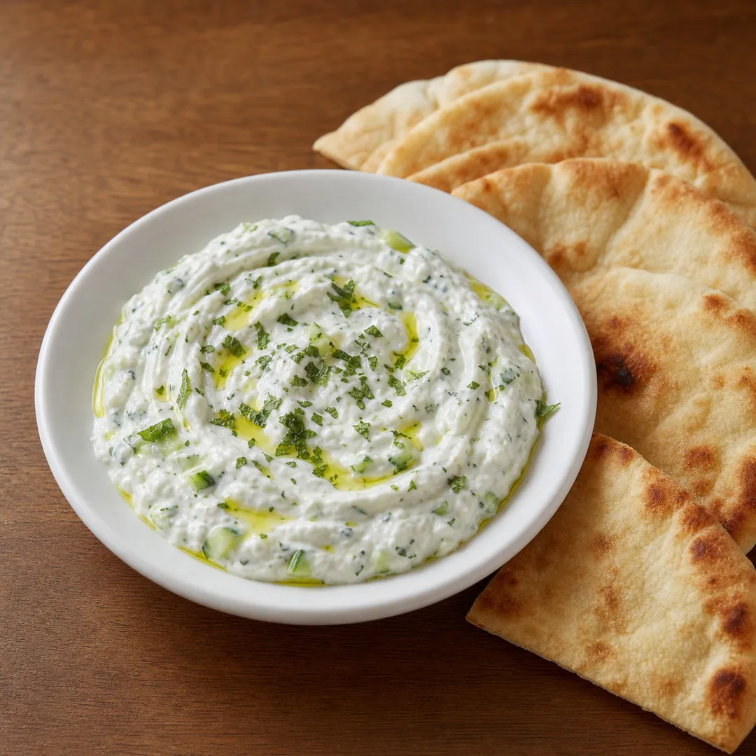 AI-assisted menu preview of Labneh Dip for Mezze Cafe in South Austin