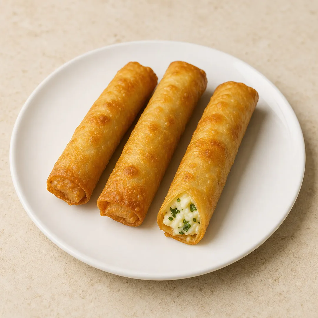 AI-assisted menu preview of Mediterranean Cheese Rolls (3) for Mezze Cafe in South Austin