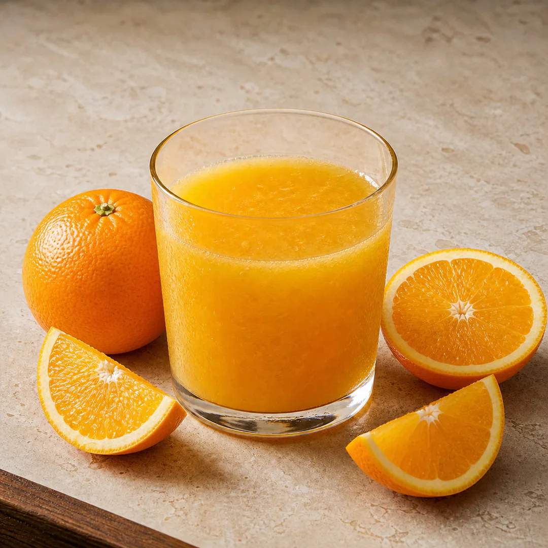 AI-assisted menu preview of Orange Juice for Mezze Cafe in South Austin