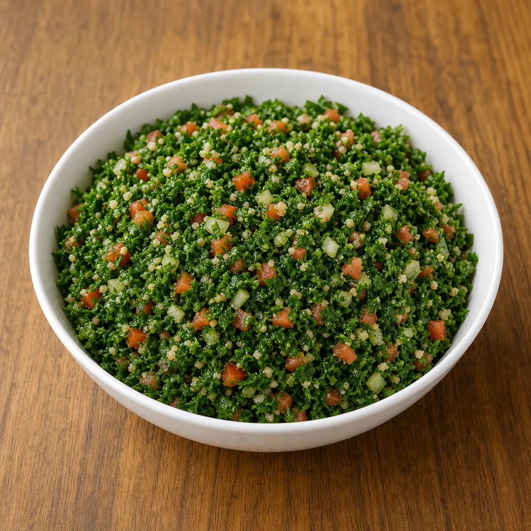 AI-assisted menu preview of Tabbouleh for Mezze Cafe in South Austin