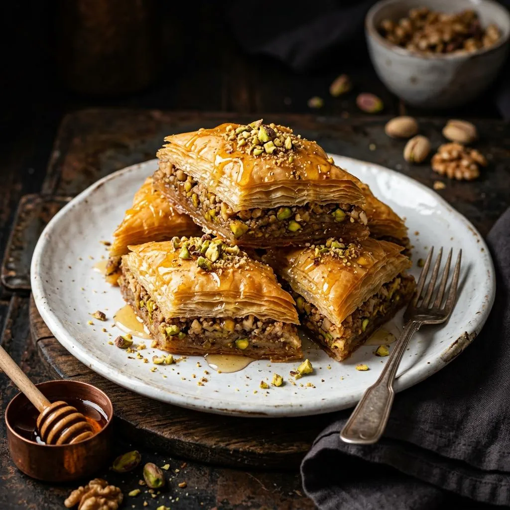Homemade Baklava at Mezze Cafe Mediterranean Grill & Hookah Lounge, 504 W Oltorf St, Austin, TX 78704 - Fresh, authentic Mediterranean cuisine