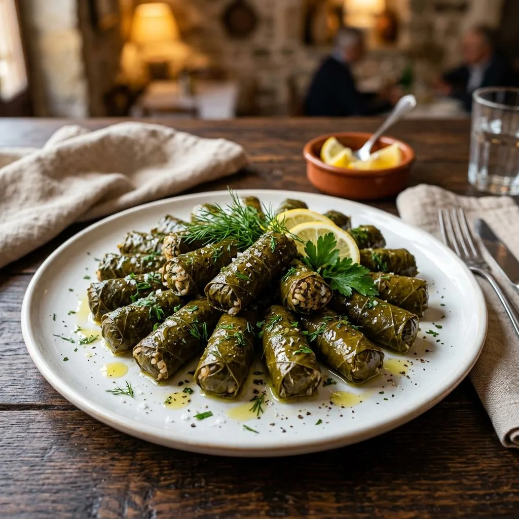 Dolma | Stuffed Grape Leaves (4) at Mezze Cafe Mediterranean Grill & Hookah Lounge, 504 W Oltorf St, Austin, TX 78704 - Fresh, authentic Mediterranean cuisine