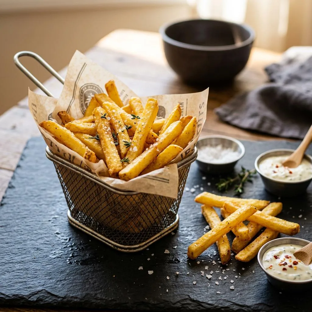 Fries at Mezze Cafe Mediterranean Grill & Hookah Lounge, 504 W Oltorf St, Austin, TX 78704 - Fresh, authentic Mediterranean cuisine