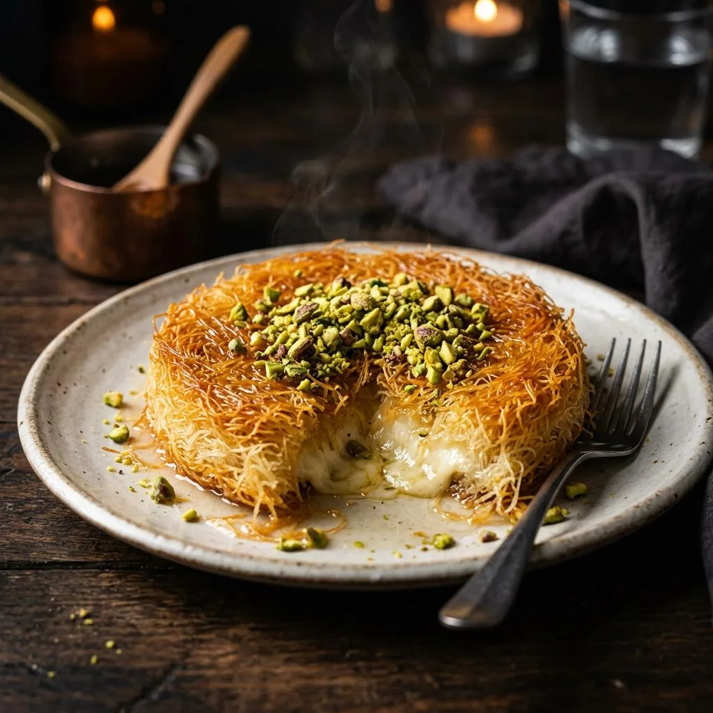 Homemade Knafeh at Mezze Cafe Mediterranean Grill & Hookah Lounge, 504 W Oltorf St, Austin, TX 78704 - Fresh, authentic Mediterranean cuisine