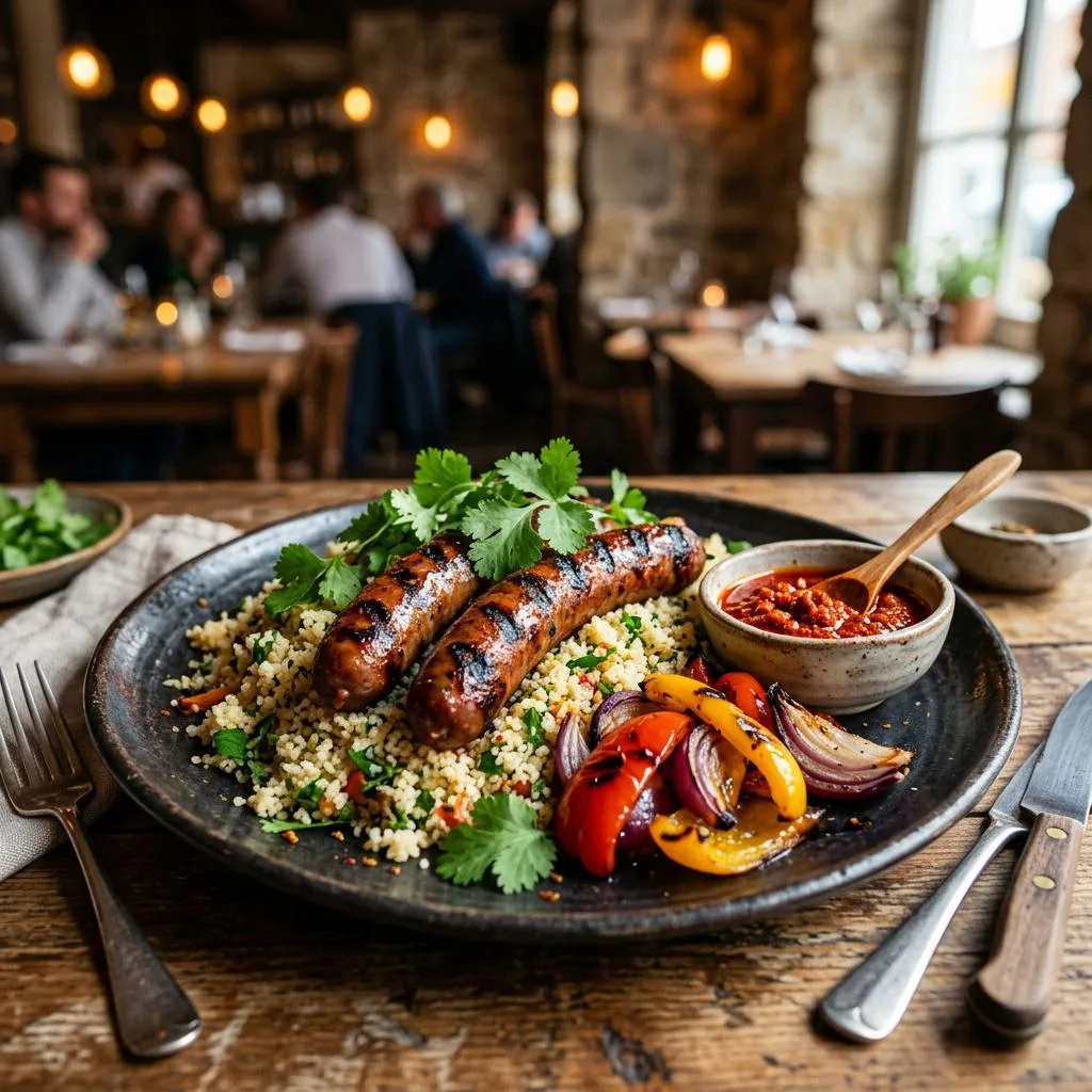 Merguez Wrap at Mezze Cafe Mediterranean Grill & Hookah Lounge, 504 W Oltorf St, Austin, TX 78704 - Fresh, authentic Mediterranean cuisine