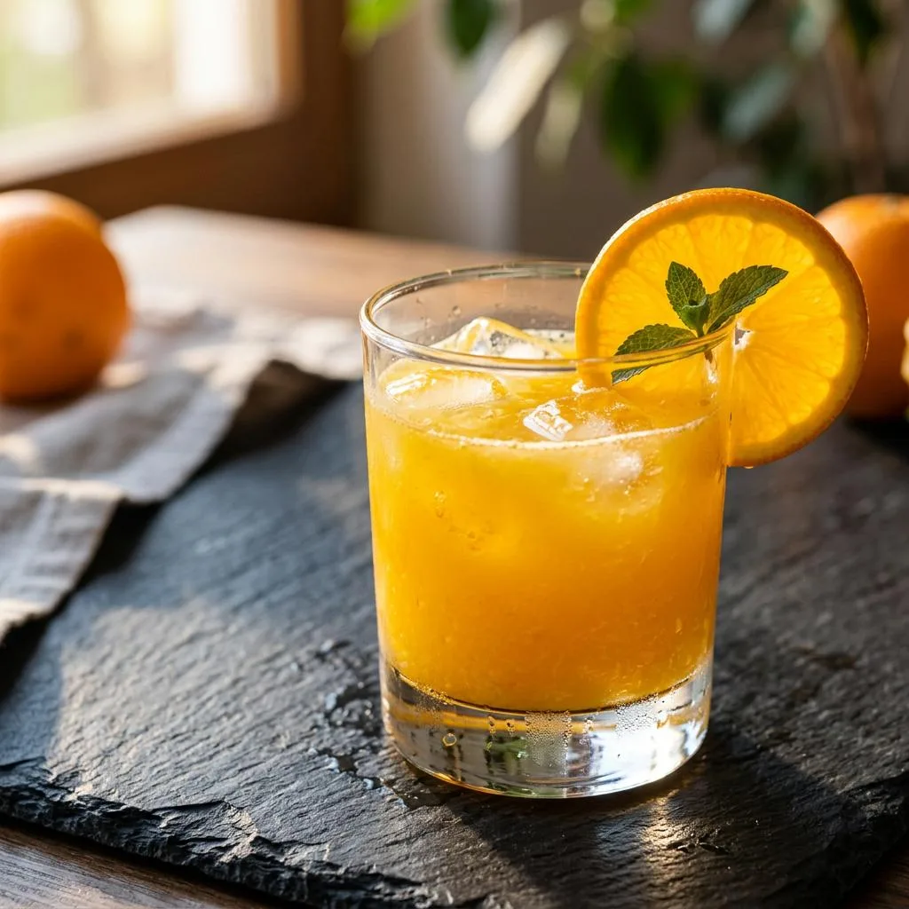 Orange Juice at Mezze Cafe Mediterranean Grill & Hookah Lounge, 504 W Oltorf St, Austin, TX 78704 - Fresh, authentic Mediterranean cuisine
