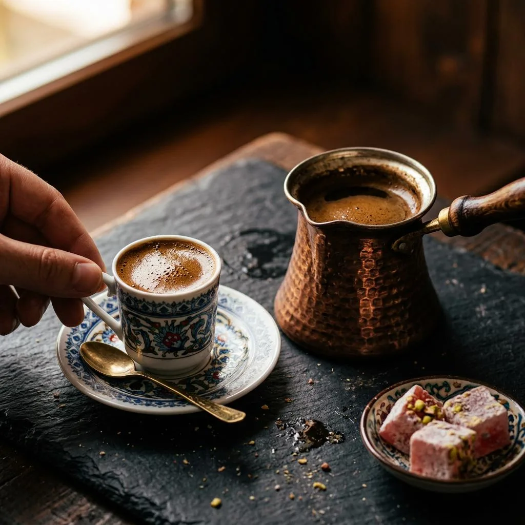 Turkish Coffee at Mezze Cafe Mediterranean Grill & Hookah Lounge, 504 W Oltorf St, Austin, TX 78704 - Fresh, authentic Mediterranean cuisine