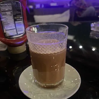 Hot tea at night at Mezze Cafe hookah lounge Austin